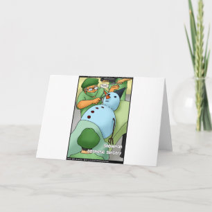 Pour Fêtes Annuelles Chirurgie cosmétique Snowman Drôle Cadeaux Cartes 