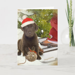 Pour Fêtes Annuelles Chocolat Lab aime les cartes de Noël