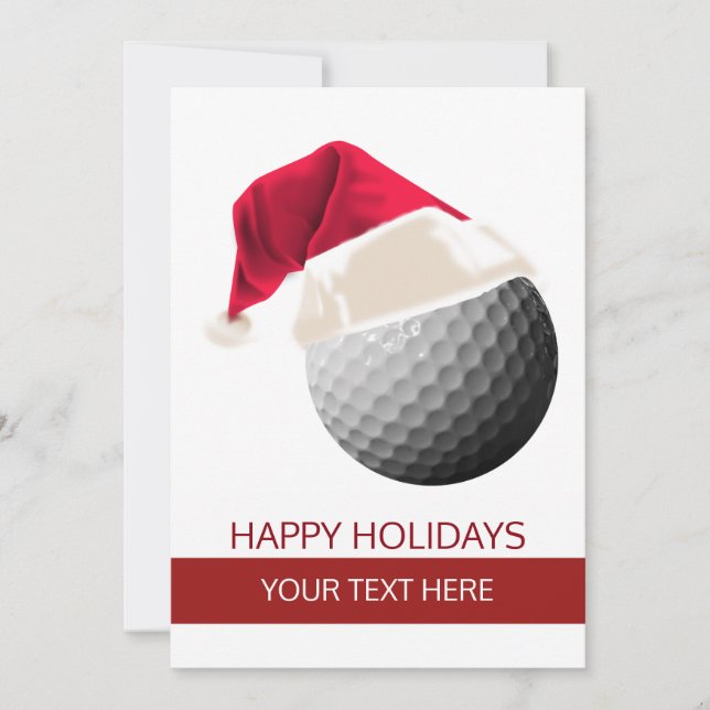 Pour Fêtes Annuelles Christmas golf Ball Santa Hat Cartes de voeux (Devant)