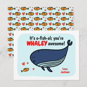 Pour Fêtes Annuelles Classe de poissons et baleines Valentine Cartes po