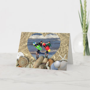 Pour Fêtes Annuelles Coquillages de Noël Photo Plaqué Cartes de voeux