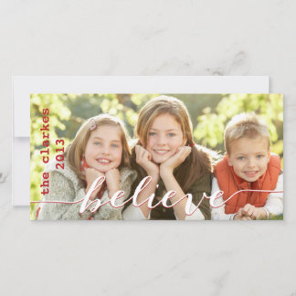 Pour Fêtes Annuelles Croire simple Cartes photos de vacances | Rouge bl