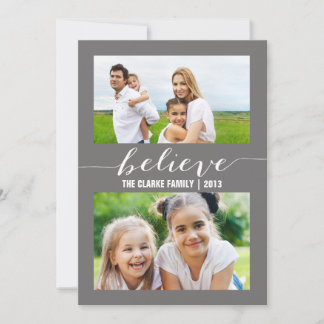 Pour Fêtes Annuelles Croyez deux Cartes photos de vacances | Gris