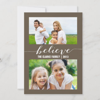 Pour Fêtes Annuelles Croyez deux Cartes photos de vacances | Taupe