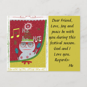 Pour Fêtes Annuelles Dernières cartes Père Noël HoHoHo Love Joy et Peac