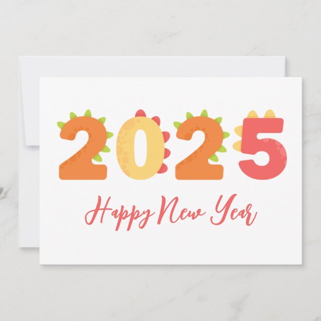 Pour Fêtes Annuelles Dino style simple heureux nouvelle année cartes 20 (Devant)