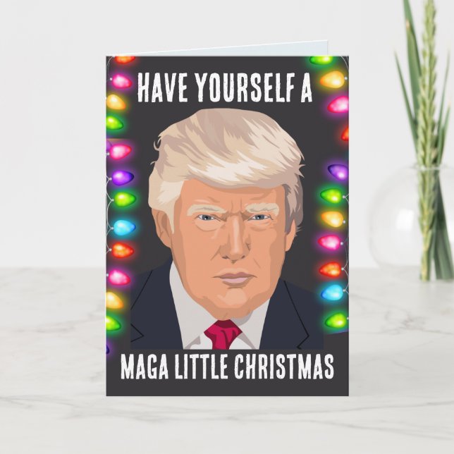 Pour Fêtes Annuelles DONALD TRUMP MAGA PETITES cartes de Noël (Devant)