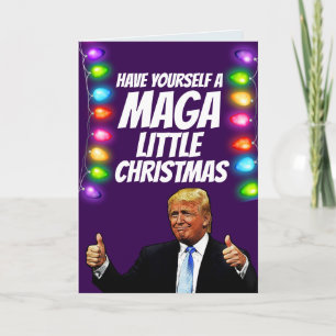 Pour Fêtes Annuelles DONALD TRUMP MAGA PETITES cartes de voeux de Noël