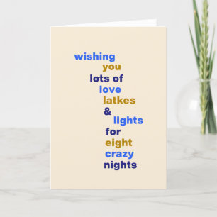 Pour Fêtes Annuelles Drôles de cartes de Hanukkah d'amour Latkes lumièr