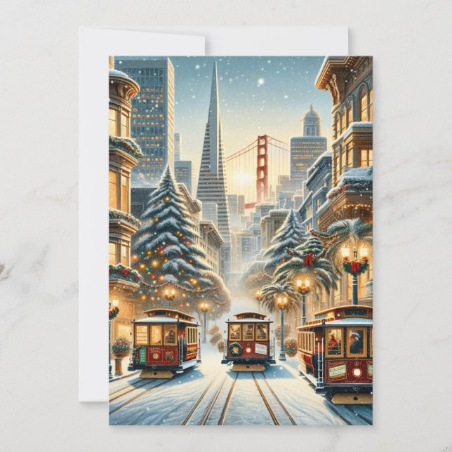Pour Fêtes Annuelles Élégance de Noël à San Francisco - Cartes (Devant)