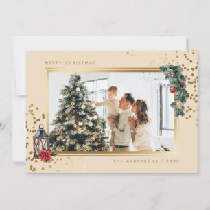 Pour Fêtes Annuelles Elégante aquarelle photo Cartes de Noël