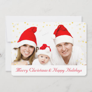 Pour Fêtes Annuelles Elégante Photo de famille Cartes de voeux de Noël