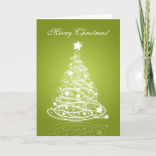 Pour Fêtes Annuelles Élégantes Cartes de Noël Arbre Moderne Vert