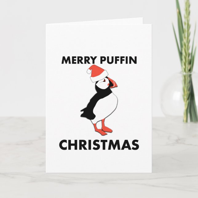 Pour Fêtes Annuelles Envoyer Joyeux Puffin Cartes de Noël cette fête (Devant)