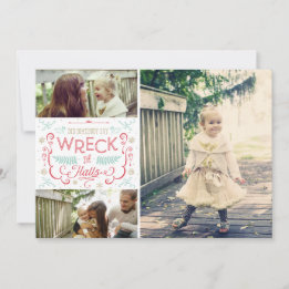 Pour Fêtes Annuelles Épave les Halls - Cartes de Noël de famille amusan