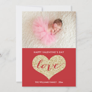 Pour Fêtes Annuelles Faux Parties scintillant Heart   Cartes de Saint V