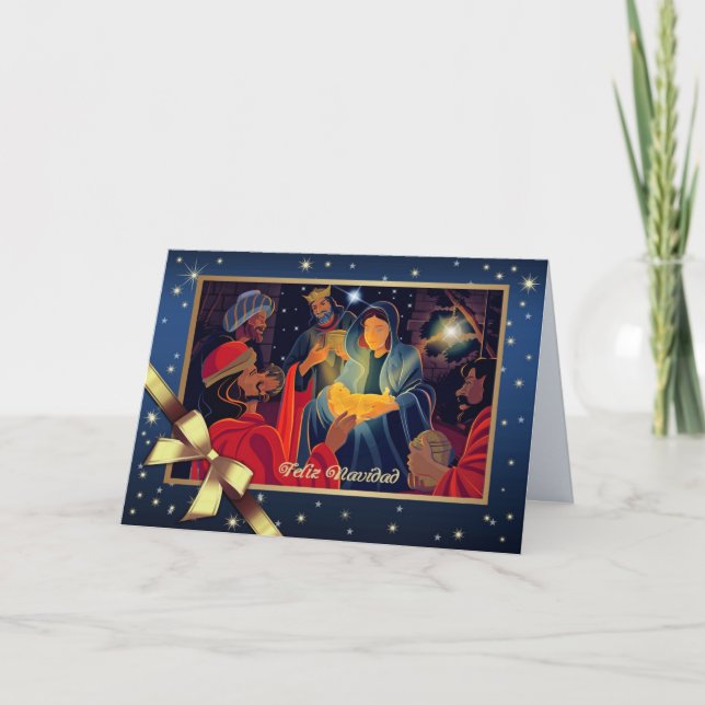 Pour Fêtes Annuelles Feliz Navidad. Cartes de Noël en espagnol (Devant)