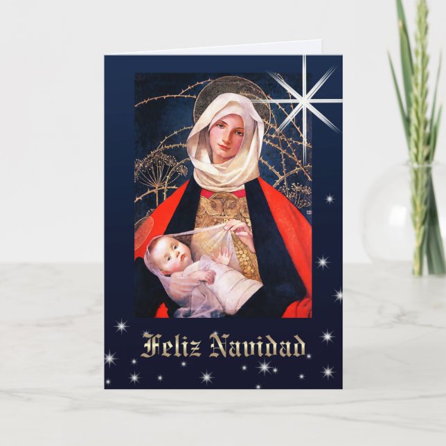 Pour Fêtes Annuelles Feliz Navidad. Cartes de Noël en espagnol (Devant)