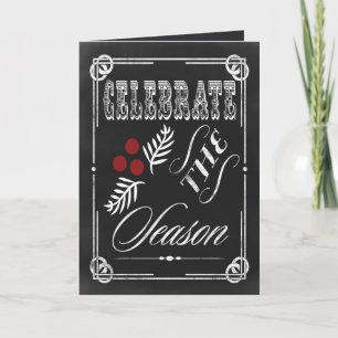 Pour Fêtes Annuelles Fêtez ! tableau noir Cartes de Noël d'entreprise