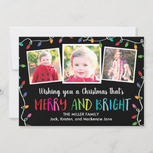 Pour Fêtes Annuelles Feux de Noël colorés (Noir) 3 Cartes photos