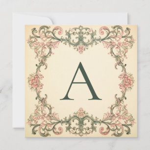Pour Fêtes Annuelles Fleurs de charme vintages : Cartes Monogrammes
