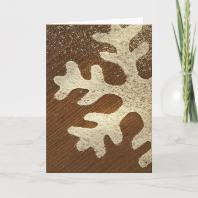 Pour Fêtes Annuelles Flocon de neige rustique Conception Cartes de Noël (Devant)