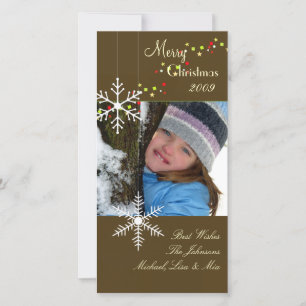 Pour Fêtes Annuelles Flocons de neige ~ chocolat noir, cartes photo de