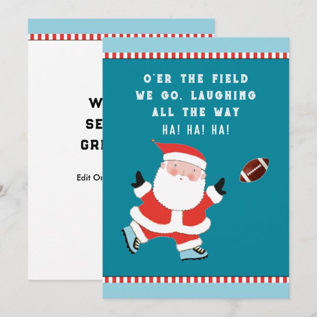 Pour Fêtes Annuelles Football Cartes de fin de année de Noël (Devant / Derrière)