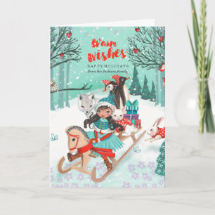 Pour Fêtes Annuelles Forêt de Bois Merveilleux d'Hiver   Cartes de Vœux
