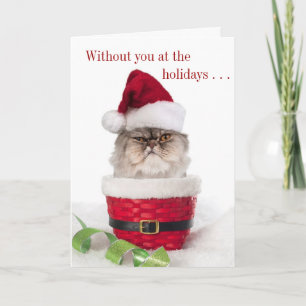 Pour Fêtes Annuelles Funky Cat Cartes de Noël