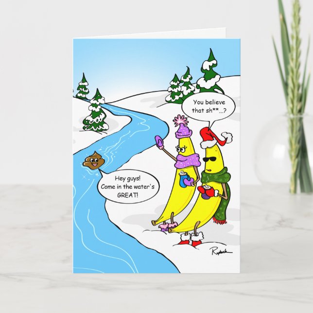 Pour Fêtes Annuelles Funny Banana Christmas Card | Cartes de fin de ann (Devant)