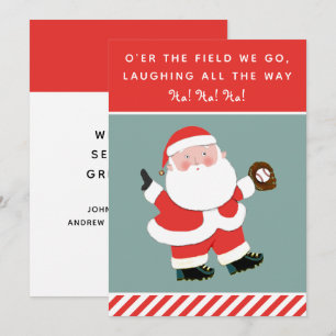 Pour Fêtes Annuelles Funny Cartes de fin de année de Noël de baseball