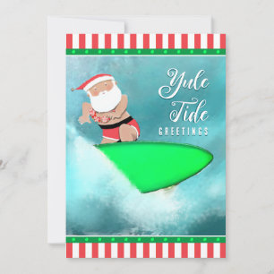 Pour Fêtes Annuelles Funny Hawaii Surfing Beach Cartes de Noël