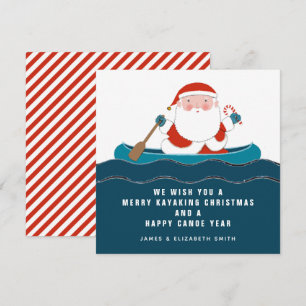 Pour Fêtes Annuelles Funny Kayaking Canoe Cartes de Noël