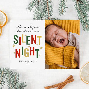 Pour Fêtes Annuelles Funny Silent Night Photo Cartes de fin de année de