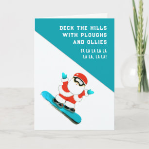 Pour Fêtes Annuelles Funny Snowboard Ski Cartes de Noël