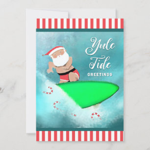 Pour Fêtes Annuelles Funny Surfing Beach Cartes de Noël
