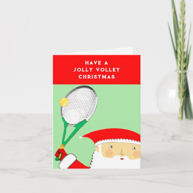 Pour Fêtes Annuelles Funny Tennis Cartes de Noël (Devant)
