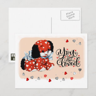 Pour Fêtes Annuelles Funny Vintage Chiot Valentine's Day Cartes postale