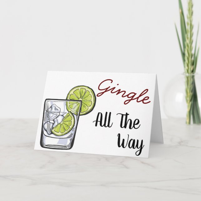 Pour Fêtes Annuelles Gingle Tout Le Chemin | Cartes de Noël Gin & Tonic (Devant)