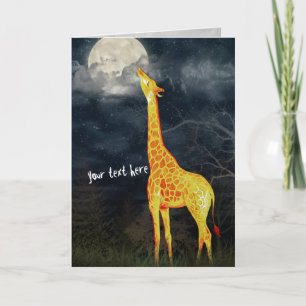 Pour Fêtes Annuelles Giraffe et Lune Cartes de voeux
