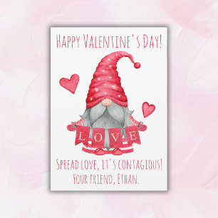 Pour Fêtes Annuelles Gnome Garçon Avec des Cœurs Cartes de la Saint-Va