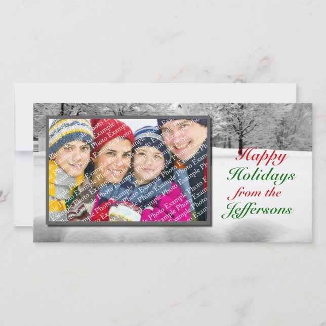 Pour Fêtes Annuelles Happy Holidays Cartes photos numériques scène d'hi (Devant)