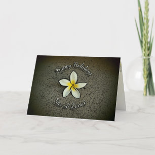 Pour Fêtes Annuelles Hawaiian Happy Holidays plumeria cartes de voeux
