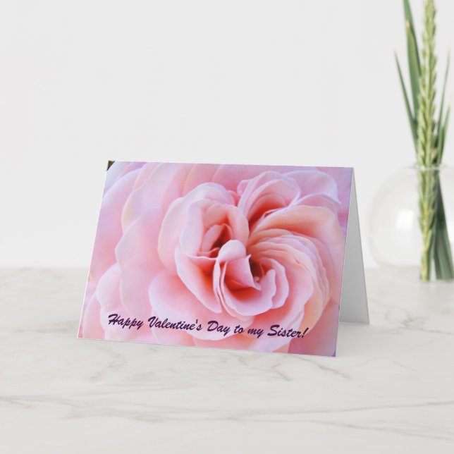 Pour Fêtes Annuelles Heureuse Sainte-Valentin de Ma soeur ! Cartes rose (Devant)