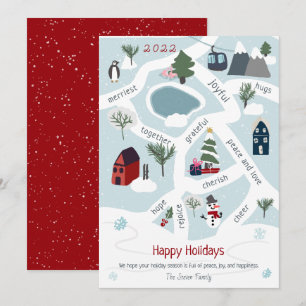 Pour Fêtes Annuelles Histoire de cartes de Noël moderne illustrant des