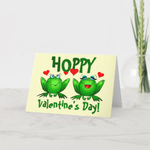 Pour Fêtes Annuelles Hoppy Valentines Happy Frogs Cartes vierges