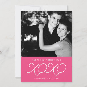 Pour Fêtes Annuelles Hot rose XOXO Valentine's Day Cartes photos