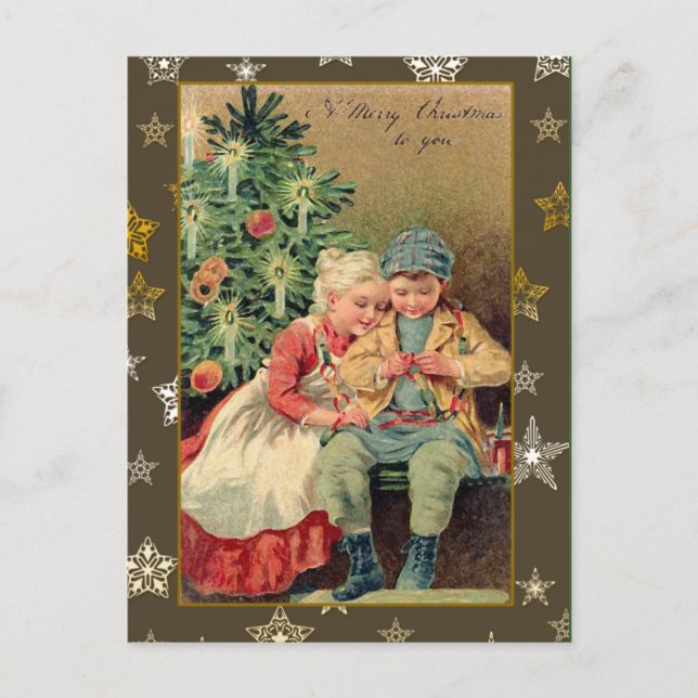 Pour Fêtes Annuelles Illustration victorienne sur les cartes de Noël (Devant)