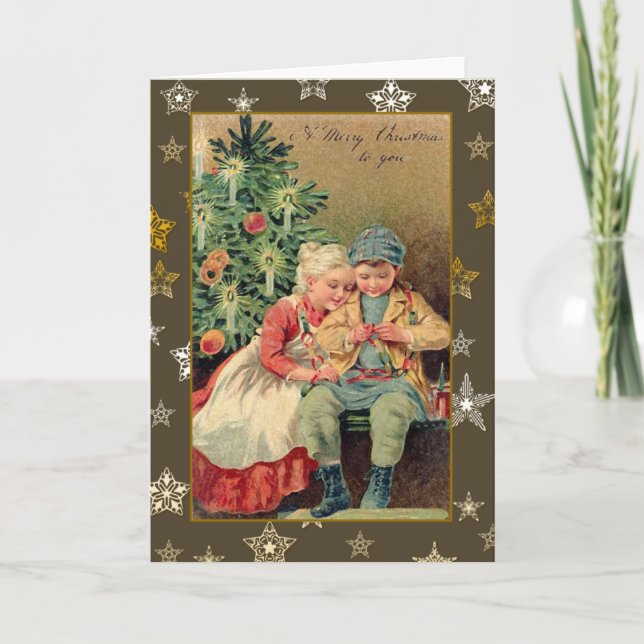 Pour Fêtes Annuelles Illustration victorienne sur les cartes de Noël (Devant)